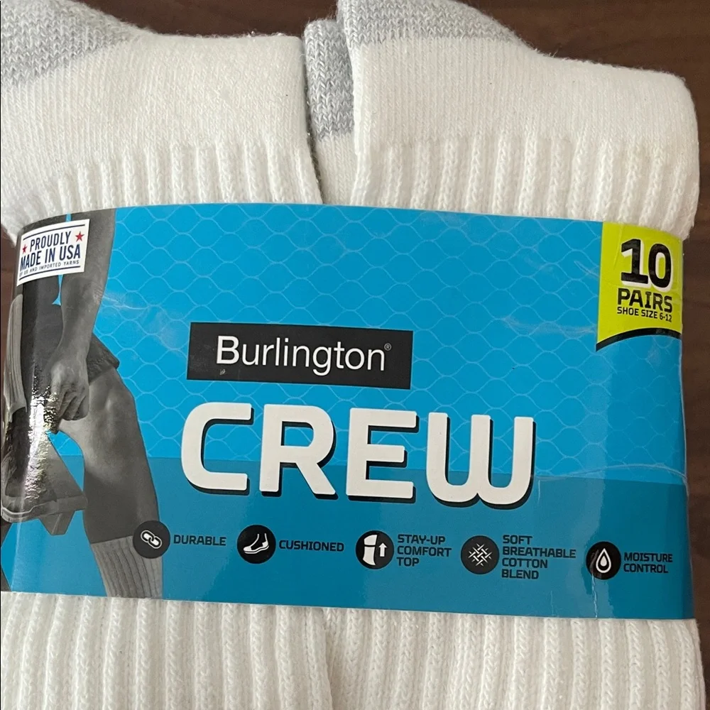 Men's Crew Socks - White and Gray - Picture 2 of 3